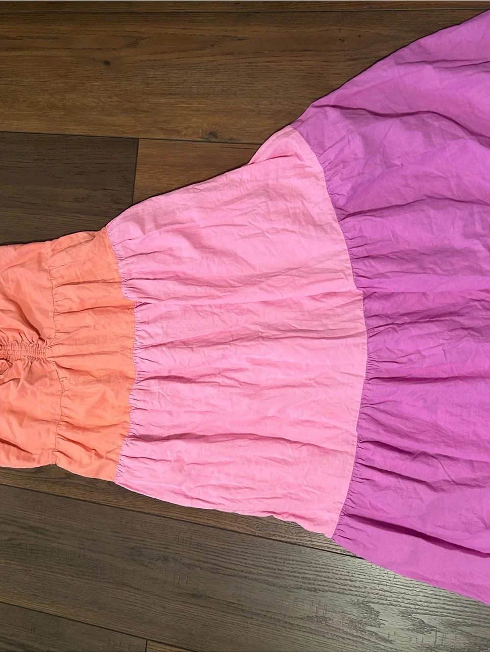 Vibrant Terra & Sky Coral, Pink and Magenta Tiered Maxi Dress Size 0X - Picture 7 of 11